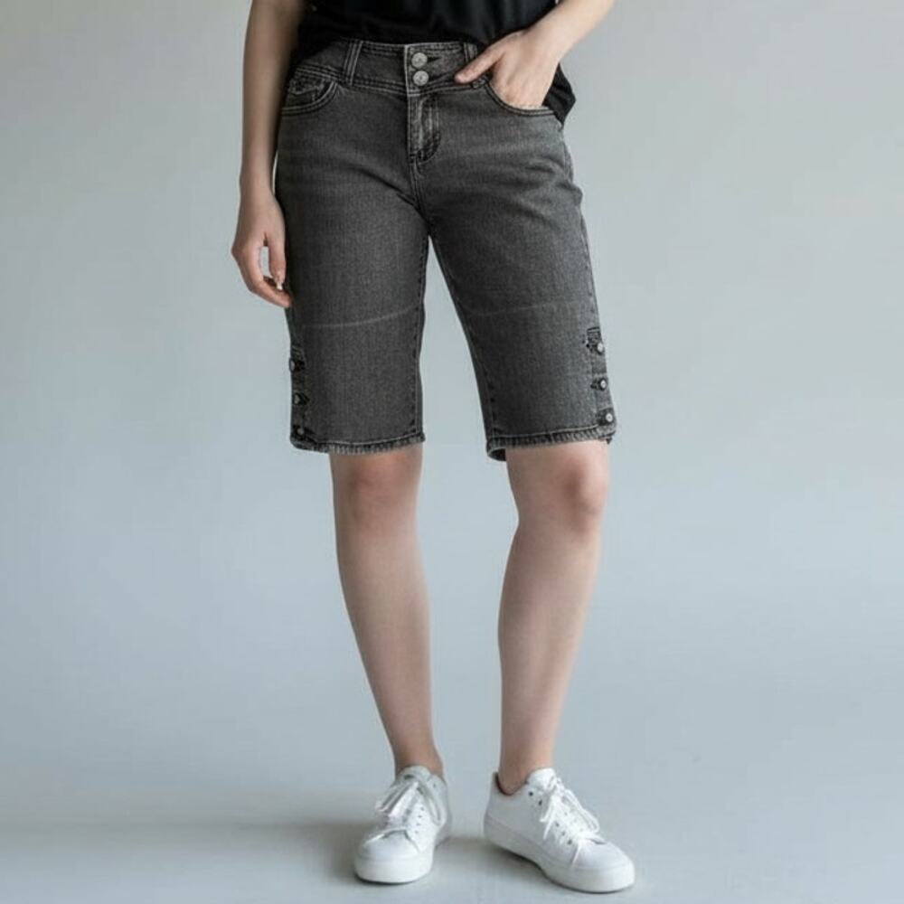 Vintage Womens G-Unit Denim Bermuda Jeans Shorts Bling Gray Size 7